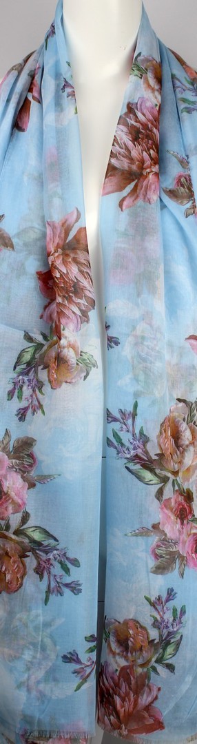 Alice & Lily printed  scarf floral blue Style:SC/4647/BLU image 0